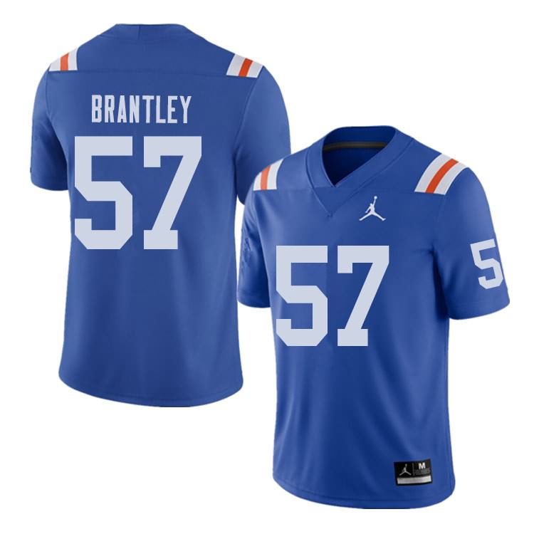 NCAA Florida Gators Caleb Brantley Men's #57 Jordan Brand Alternate Royal Throwback Stitched Authentic College Football Jersey QEZ4364DB